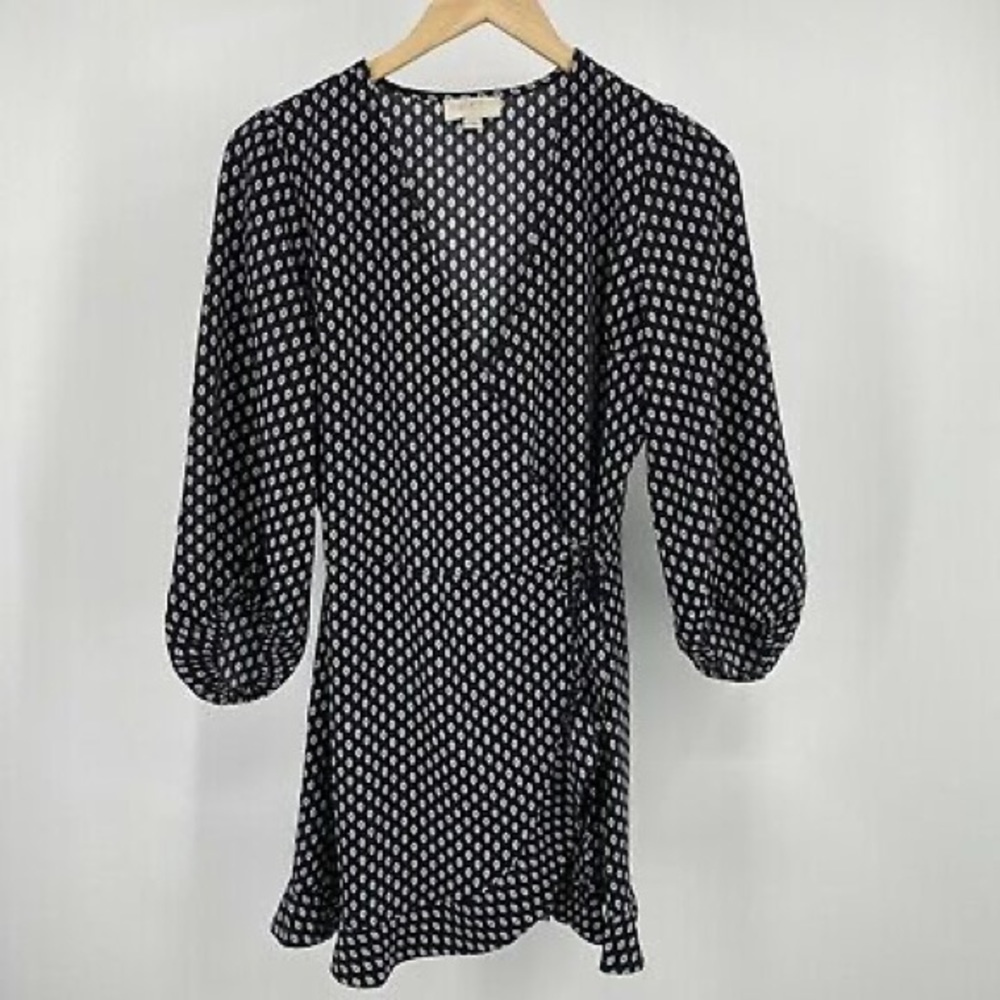 Loft Outlet Pattern Long Sleeve Tie Waist Wrap Romper